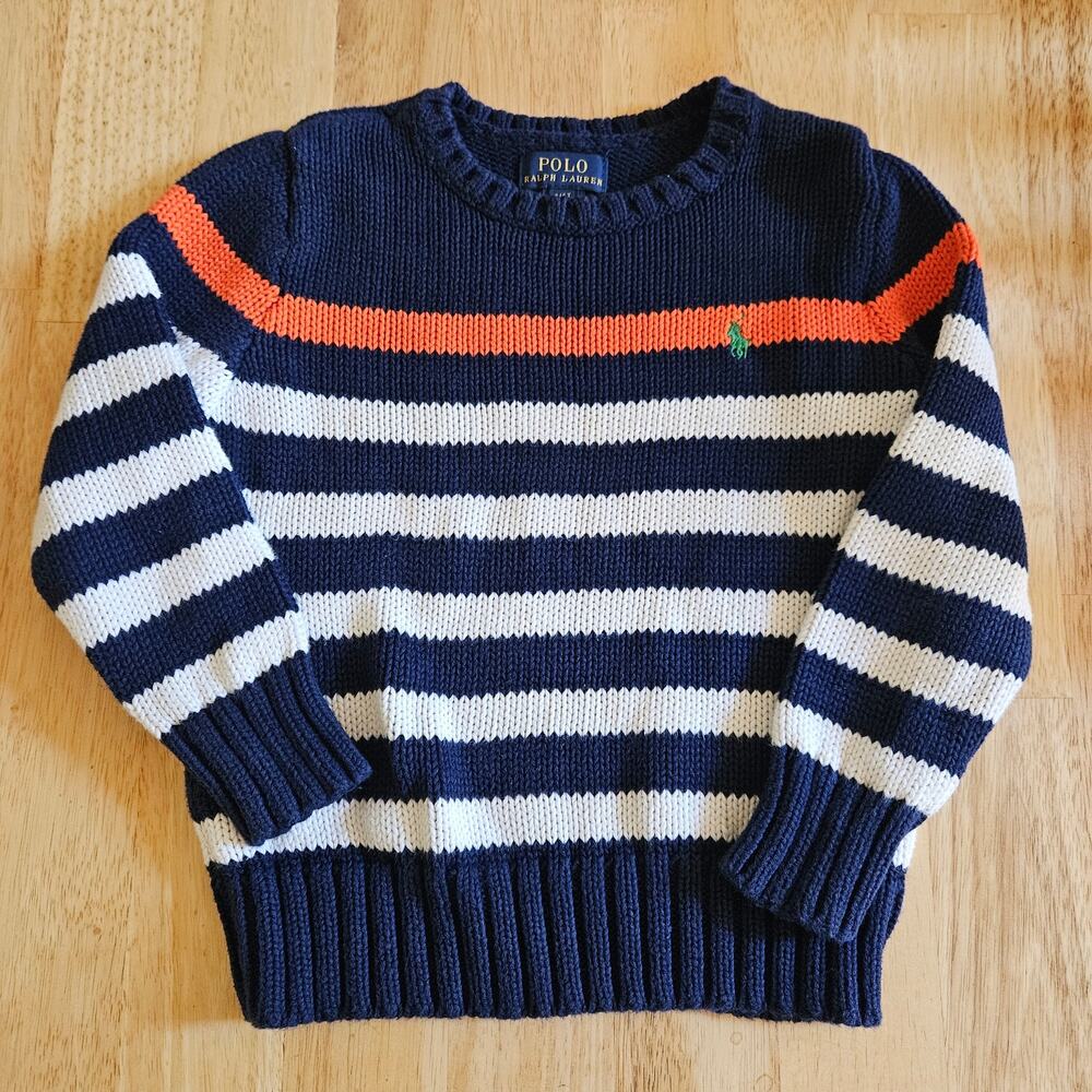 Polo Ralph Lauren Boy's Crewneck Sweater Size 4/4T Cotton Preppy Dressy Pony